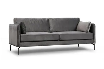 Mezonzo 3-seter Fløyelssofa 217 cm med Høye Bein - Grå - Møbler - Sofaer - 3 seter sofa