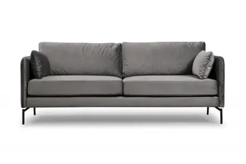 Mezonzo 3-seter Fløyelssofa 217 cm med Høye Bein - Grå - Møbler - Sofaer - 3 seter sofa