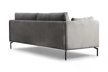 Mezonzo 3-seter Fløyelssofa 217 cm med Høye Bein - Grå - Møbler - Sofaer - 3 seter sofa