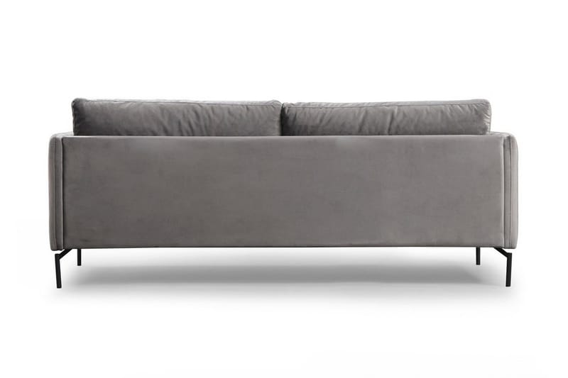 Mezonzo 3-seter Fløyelssofa 217 cm med Høye Bein - Grå - Møbler - Sofaer - 3 seter sofa
