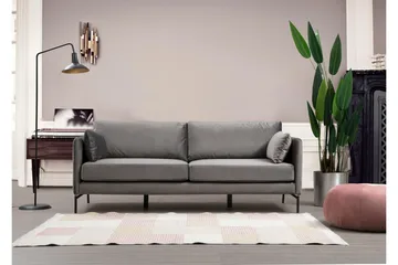 Mezonzo 3-seter Fløyelssofa 217 cm med Høye Bein - Grå - Møbler - Sofaer - 3 seter sofa