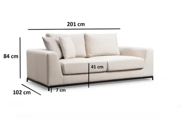 Mezonzo 3-seter Sofa - Beige - Møbler - Sofaer - 3 seter sofa
