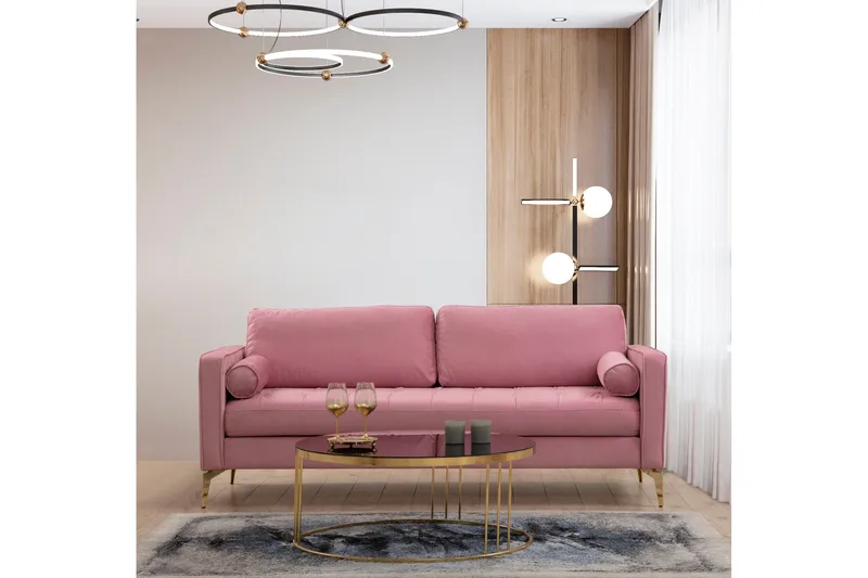 Mirrilnesh Sofa 3-seter - Rosa - Møbler - Sofaer - 3 seter sofa