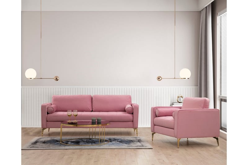 Mirrilnesh Sofa 3-seter - Rosa - Møbler - Sofaer - 3 seter sofa