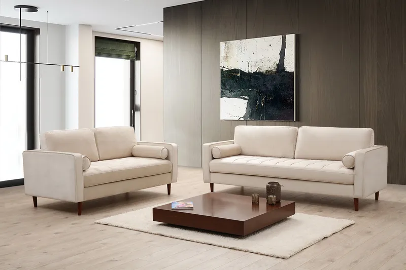 Mirrilnesh Sofa 3-seters - Beige - Møbler - Sofaer - 3 seter sofa