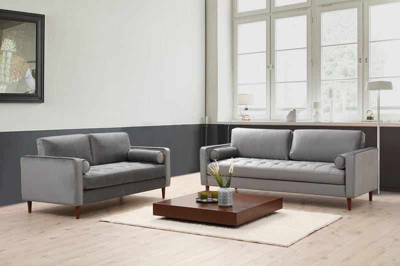 Mirrilnesh Sofa 3-seters - Lysegrå - Møbler - Sofaer - 3 seter sofa