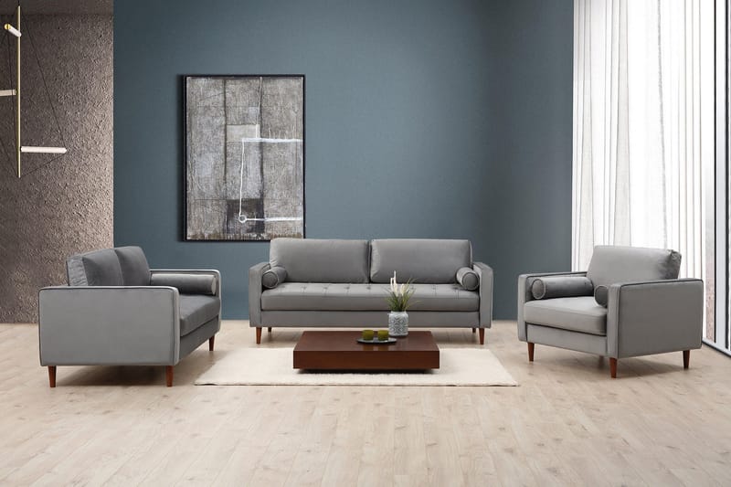 Mirrilnesh Sofa 3-seters - Lysegrå - Møbler - Sofaer - 3 seter sofa