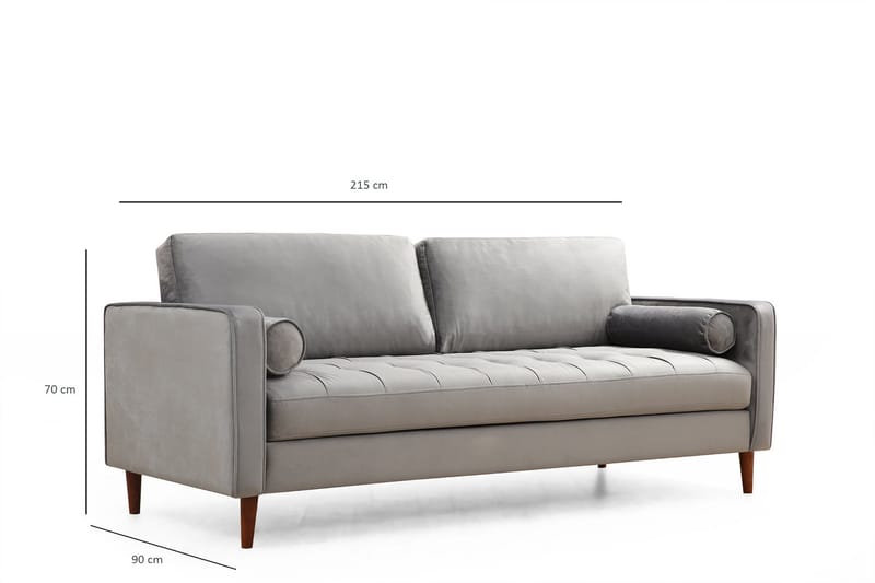 Mirrilnesh Sofa 3-seters - Lysegrå - Møbler - Sofaer - 3 seter sofa