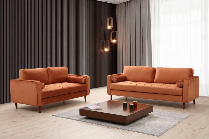 Mirrilnesh Sofa 3-seters - Oransje - Møbler - Sofaer - 3 seter sofa