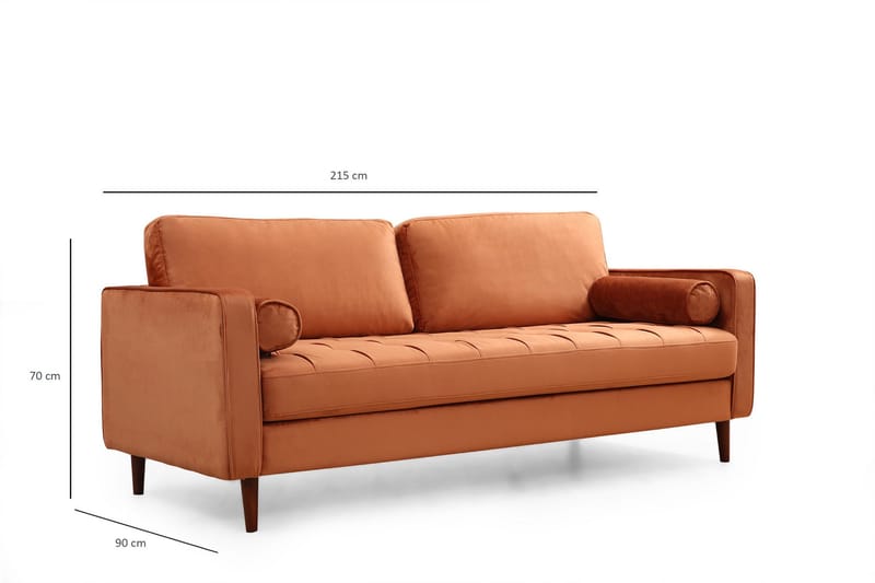 Mirrilnesh Sofa 3-seters - Oransje - Møbler - Sofaer - 3 seter sofa