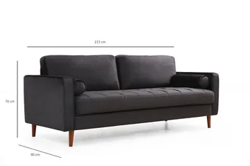 Mirrilnesh Sofa 3-seters - Svart - Møbler - Sofaer - 3 seter sofa
