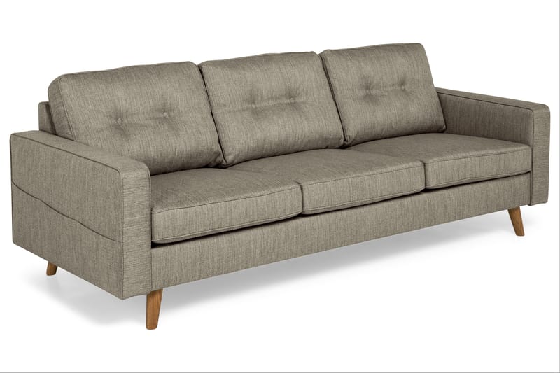 Monroe 3-seters Stoffsofa - Beige / Grå - Møbler - Sofaer - 3 seter sofa