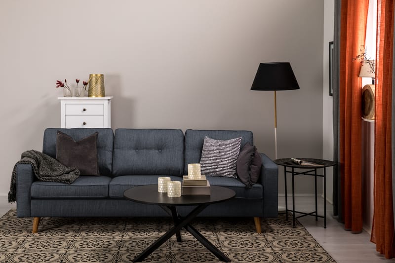 Monroe 3-seters Stoffsofa - Blå - Møbler - Sofaer - 3 seter sofa