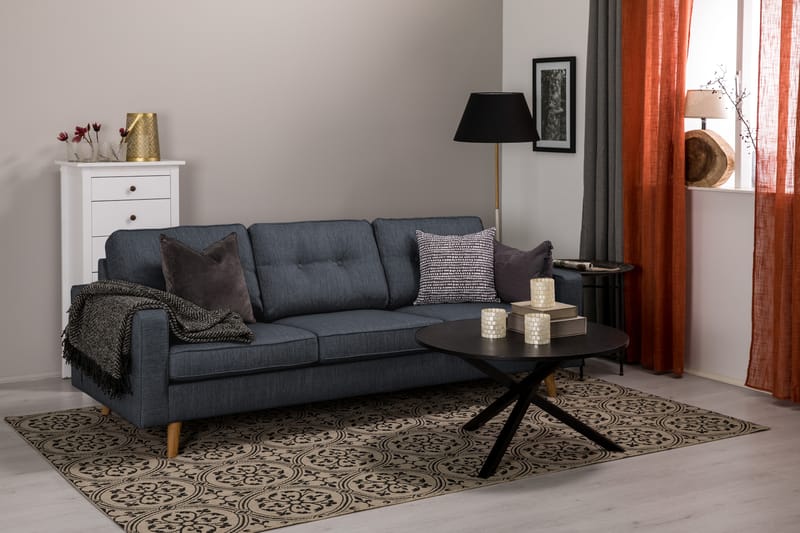 Monroe 3-seters Stoffsofa - Blå - Møbler - Sofaer - 3 seter sofa