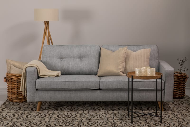 Monroe 3-seters Stoffsofa - Lys grå - Møbler - Sofaer - 3 seter sofa