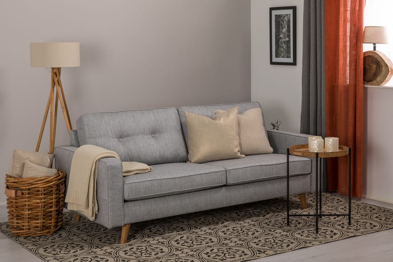 Monroe 3-seters Stoffsofa - Lys grå - Møbler - Sofaer - 3 seter sofa