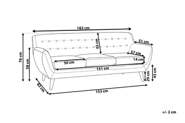 Motala Sofa 3-seter - Beige - Møbler - Sofaer - 3 seter sofa