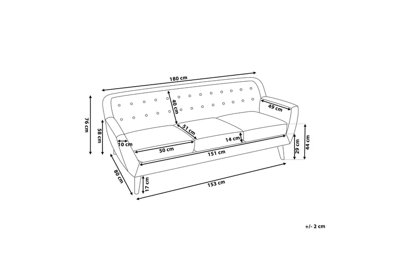 Motala Sofa 3-seter - Grå - Møbler - Sofaer - 3 seter sofa