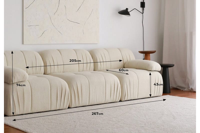 Murum Sofa 3-seter - Hvit - Møbler - Sofaer - 3 seter sofa