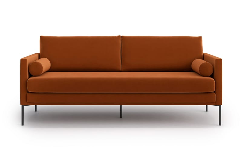 3-seter Sofa Nauro - Fløye/Oransje/Brun - 3 seter sofa