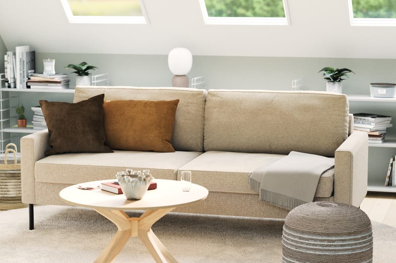 Nevada 3-seters Small Stoffsofa 198 cm bred - Beige - Møbler - Sofaer - 3 seter sofa