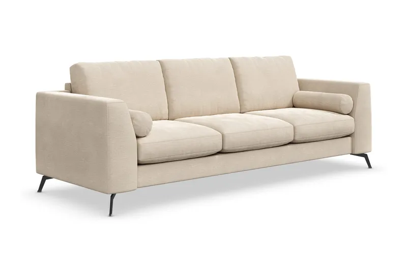 Ocean Lyx 3-seters Fløyelssofa - Beige - Møbler - Sofaer - Fløyelssofaer