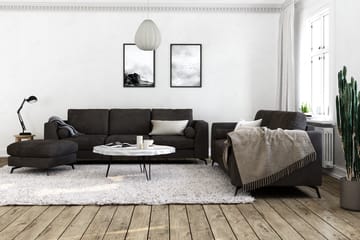 Ocean Lyx 3-seters Fløyelssofa - Mørk grå - Møbler - Sofaer - Fløyelssofaer