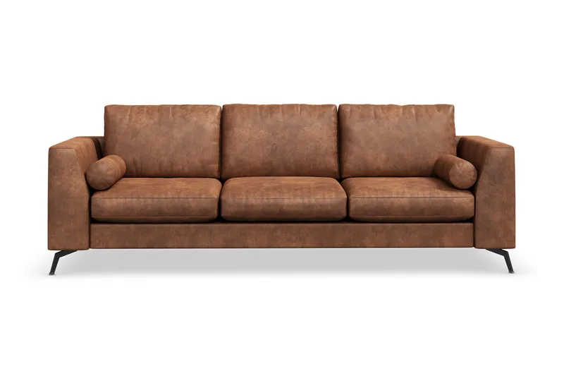 Ocean Lyx 3-seters Sofa i Kunstlær, Brun