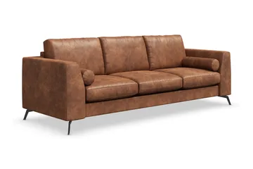 Ocean Lyx 3-seters Sofa i Kunstlær - Brun - Møbler - Sofaer - Skinnsofaer