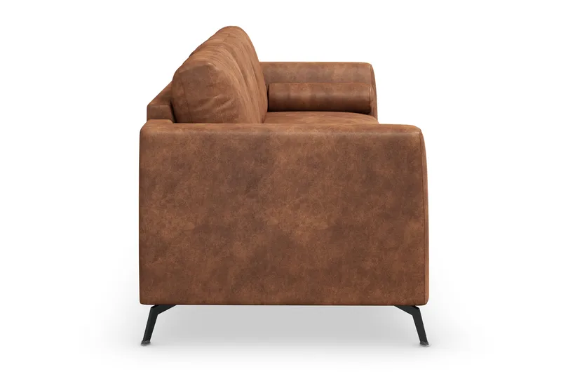 Ocean Lyx 3-seters Sofa i Kunstlær - Brun - Møbler - Sofaer - Skinnsofaer