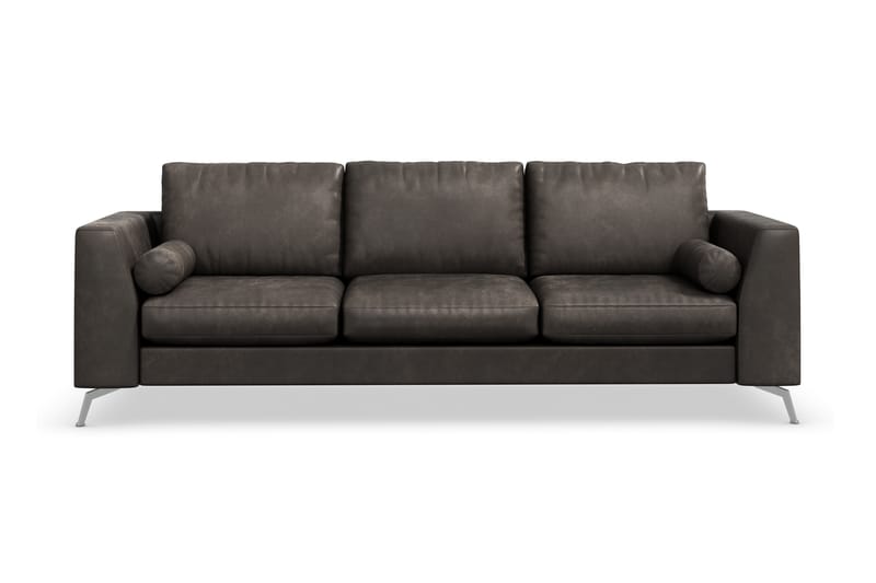 Ocean Lyx 3-seters Sofa i Kunstlær - Mørk grå - Møbler - Sofaer - Skinnsofaer