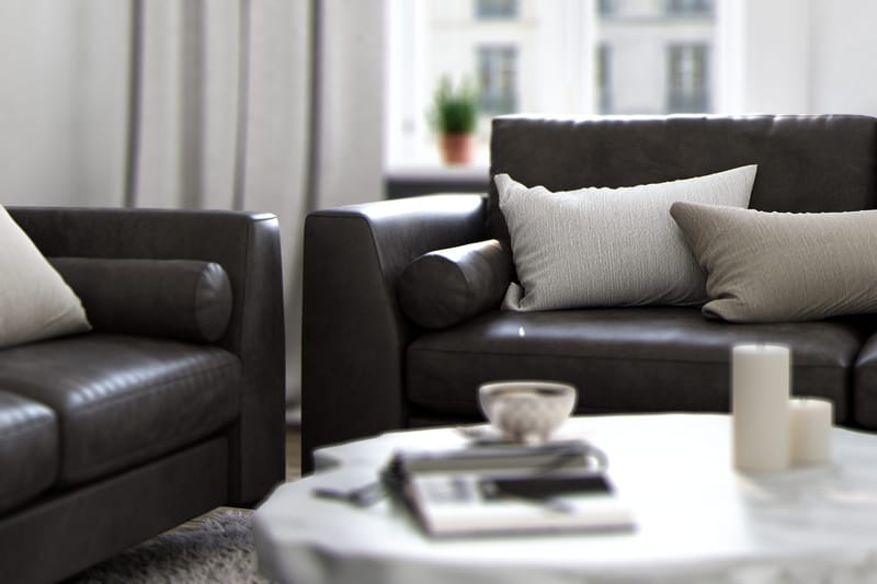 Ocean Lyx 3-seters Sofa i Kunstlær - Mørk grå - Møbler - Sofaer - Skinnsofaer