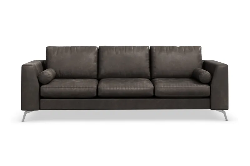 Ocean Lyx 3-seters Sofa i Kunstlær - Mørk grå - Møbler - Sofaer - Skinnsofaer