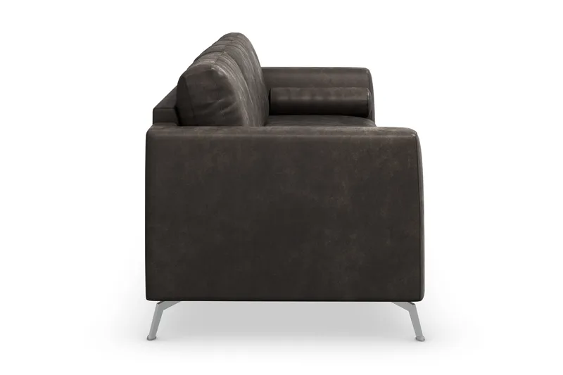 Ocean Lyx 3-seters Sofa i Kunstlær - Mørk grå - Møbler - Sofaer - Skinnsofaer