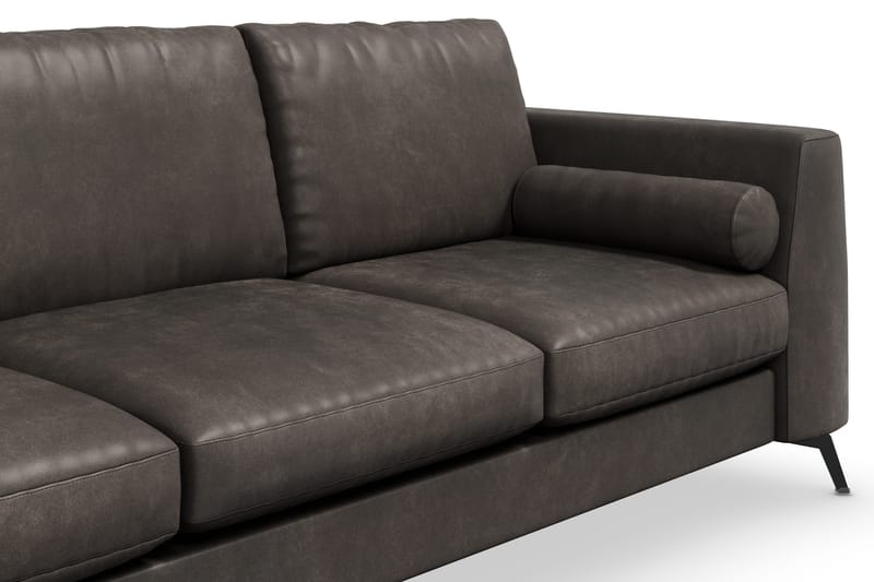 Ocean Lyx 3-seters Sofa i Kunstlær - Mørk grå - Møbler - Sofaer - Skinnsofaer