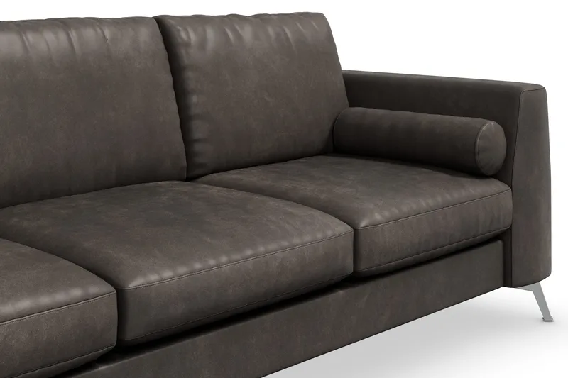 Ocean Lyx 3-seters Sofa i Kunstlær - Mørk grå - Møbler - Sofaer - Skinnsofaer