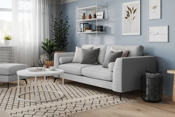 Ocean Lyx 3-seters Stoffsofa - Grå - Møbler - Sofaer - 3 seter sofa