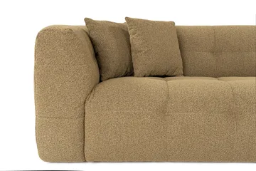 Octavian 3-seter Sofa med Knappet Design i Bouclé - Brun - Møbler - Sofaer - 3 seter sofa