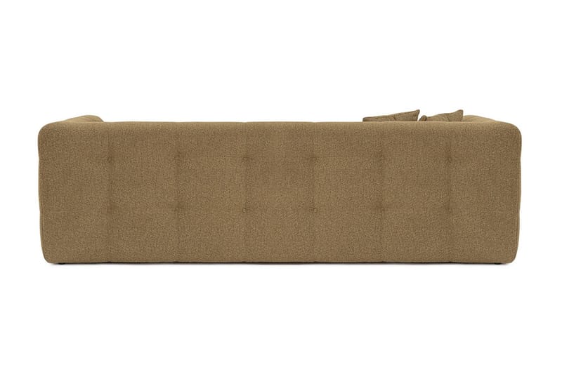 Octavian 3-seter Sofa med Knappet Design i Bouclé - Brun - Møbler - Sofaer - 3 seter sofa