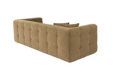 Octavian 3-seter Sofa med Knappet Design i Bouclé - Brun - Møbler - Sofaer - 3 seter sofa