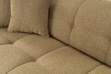 Octavian 3-seter Sofa med Knappet Design i Bouclé - Brun - Møbler - Sofaer - 3 seter sofa
