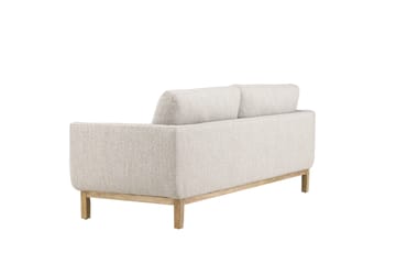 Olympos 3-seters Sofa med Runde Armlene i Stoff med Treben - Beige - Møbler - Sofaer - 3 seter sofa