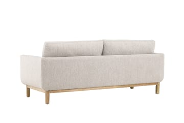 Olympos 3-seters Sofa med Runde Armlene i Stoff med Treben - Beige - Møbler - Sofaer - 3 seter sofa
