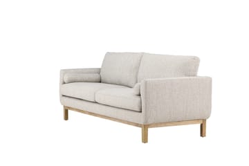 Olympos 3-seters Sofa med Runde Armlene i Stoff med Treben - Beige - Møbler - Sofaer - 3 seter sofa