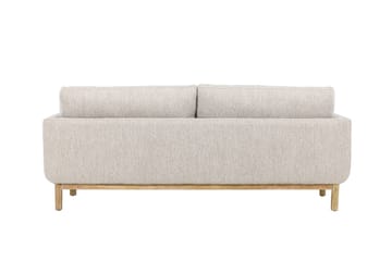 Olympos 3-seters Sofa med Runde Armlene i Stoff med Treben - Beige - Møbler - Sofaer - 3 seter sofa