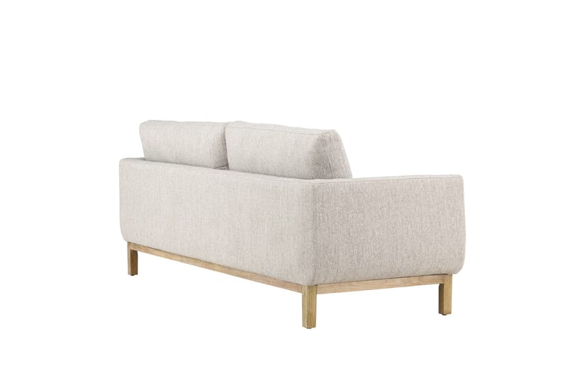 Olympos 3-seters Sofa med Runde Armlene i Stoff med Treben - Beige - Møbler - Sofaer - 3 seter sofa