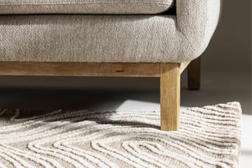 Olympos 3-seters Sofa med Runde Armlene i Stoff med Treben - Beige - Møbler - Sofaer - 3 seter sofa