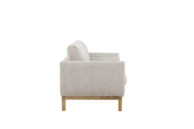 Olympos 3-seters Sofa med Runde Armlene i Stoff med Treben - Beige - Møbler - Sofaer - 3 seter sofa