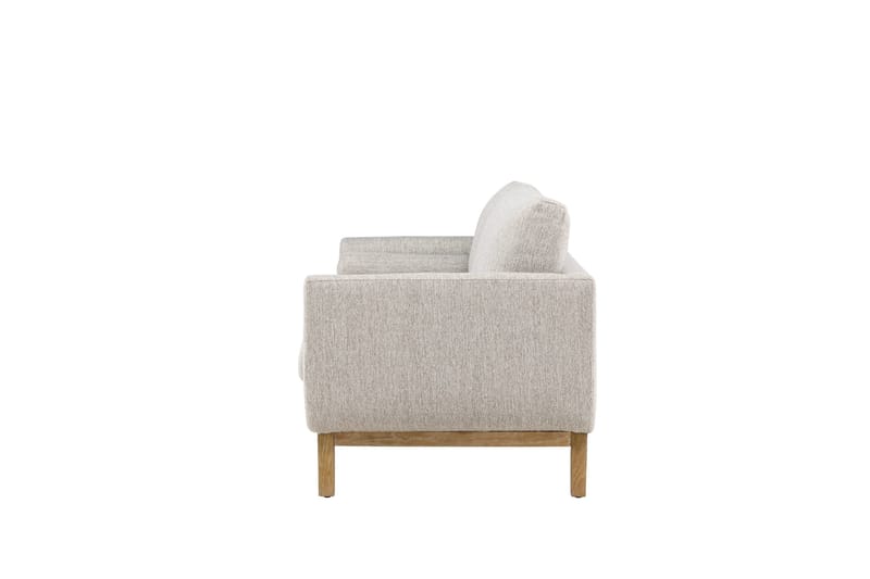 Olympos 3-seters Sofa med Runde Armlene i Stoff med Treben - Beige - Møbler - Sofaer - 3 seter sofa