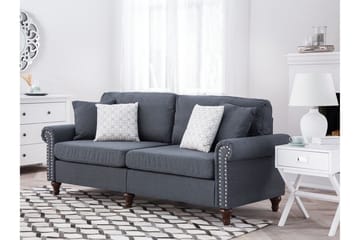 Otra 3-seter Dyp Chesterfield Sofa i Stoff - Grå - Møbler - Sofaer - 3 seter sofa